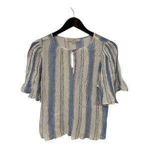 LOFT Blue and White Striped Blouse